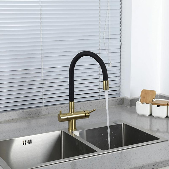 Смеситель для кухни Gappo G4398-33, золото/черный - фото 8
