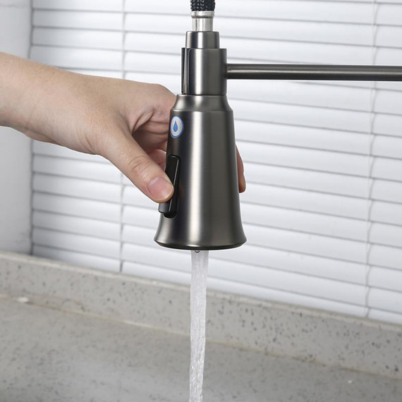 Смеситель для кухни Gappo G4398-69, оружейная сталь - фото 9