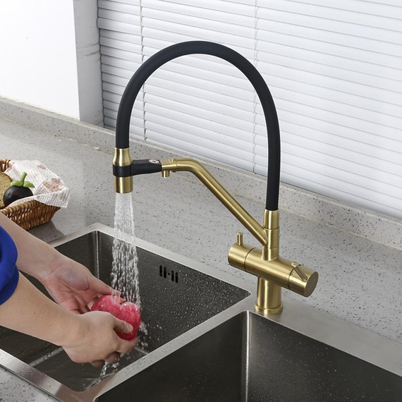 Смеситель для кухни Gappo G4398-83, золото/черный - фото 13