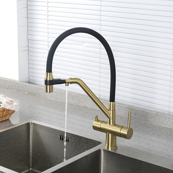 Смеситель для кухни Gappo G4398-83, золото/черный - фото 16