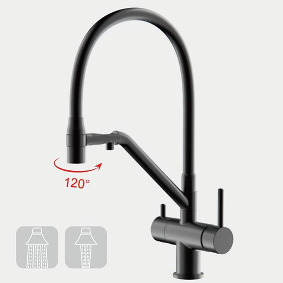 Смеситель для кухни Gappo G4398-86, черный - фото 2