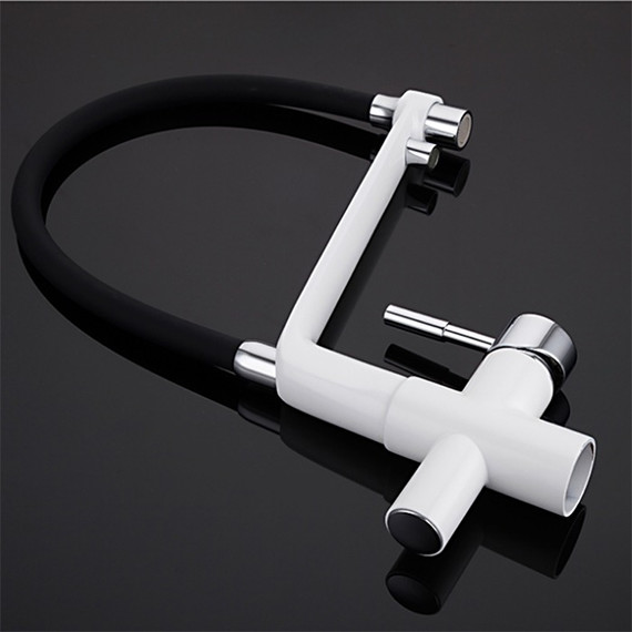 Смеситель для кухни Gappo G4398-9, белый/черный - фото 5