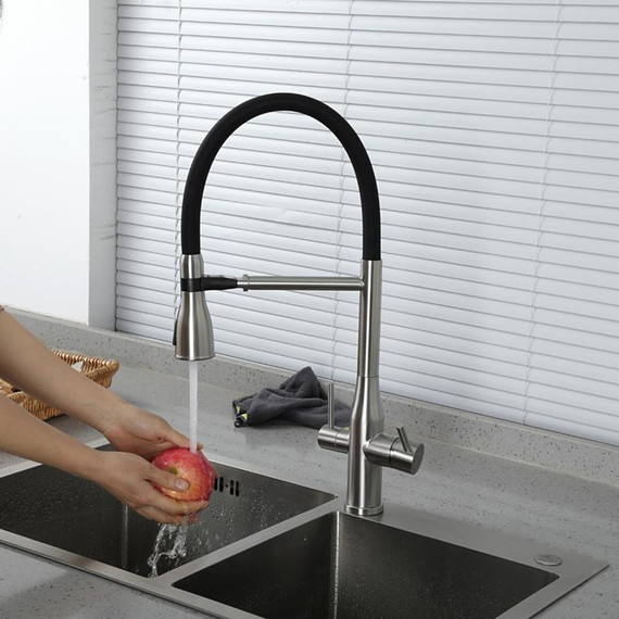 Смеситель для кухни Gappo G4399-75, сатин/черный - фото 18