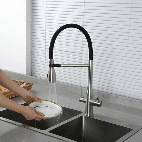 Смеситель для кухни Gappo G4399-75, сатин/черный - фото 24