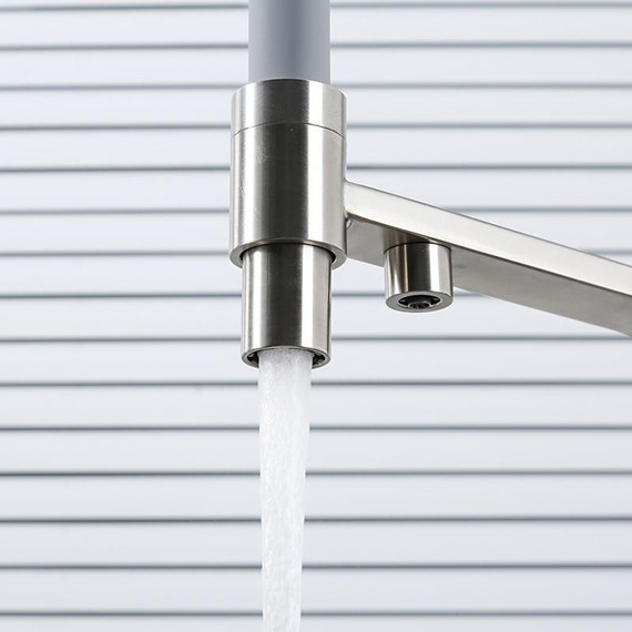 Смеситель для кухни Gappo G4399-5, сатин/серый - фото 4