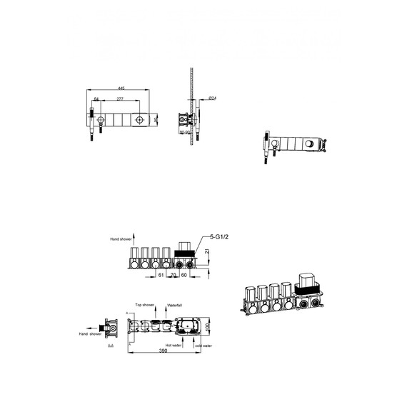 Душевая система для душа Boheme ZODIAC 132-SYS-CB (со скрытой частью) брашированная медь - фото 2