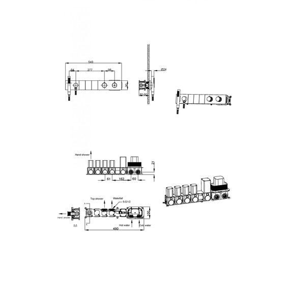 Душевая система для душа с термостатом Boheme ZODIAC 133-SYS-MW (со скрытой частью) белый - фото 2