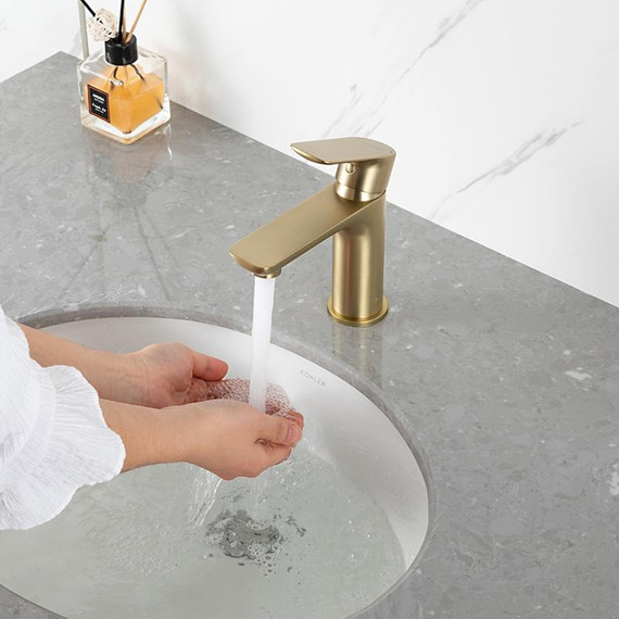 Смеситель для раковины Gappo G48-3 G1048-3, золото сатин, Цвет производителя: золото сатин - фото 12