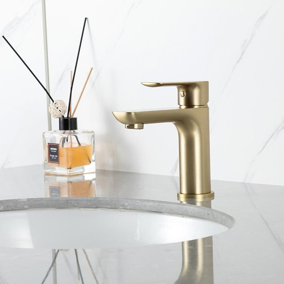 Смеситель для раковины Gappo G48-3 G1048-3, золото сатин, Цвет производителя: золото сатин - фото 3