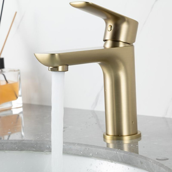 Смеситель для раковины Gappo G48-3 G1048-3, золото сатин, Цвет производителя: золото сатин - фото 9