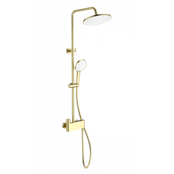 Душевая стойка с термостатом Wonzon & Woghand Muse WW-B3110-BG, золото брашированное - фото 