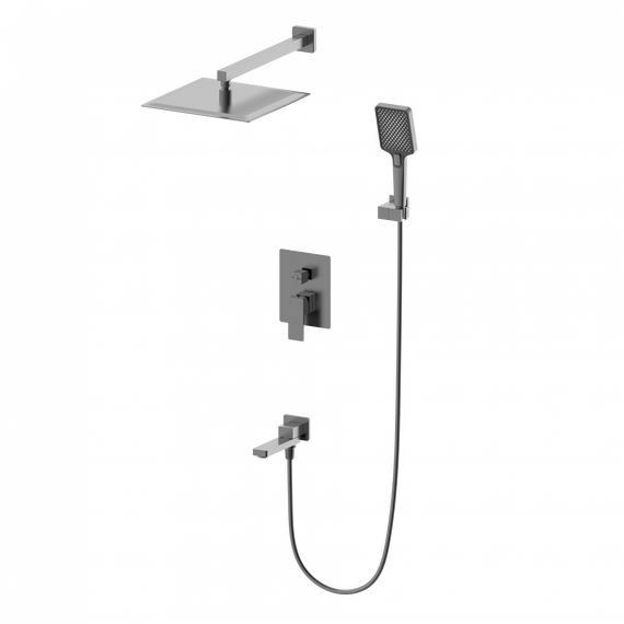 Душевая система для ванны Wonzon & Woghand Cube 2.0 WW-88939068-BGM, тёмный графит брашированный - фото 