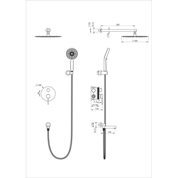 Душевая система для ванны Wonzon & Woghand Stick WW-88939017-CR - фото 2