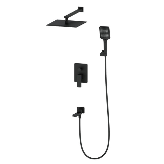 Душевая система для ванны Wonzon & Woghand Edge WW-88939003-MB, чёрный матовый - фото 