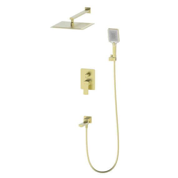 Душевая система для ванны Wonzon & Woghand Edge WW-88939003-BG, золото брашированное - фото 