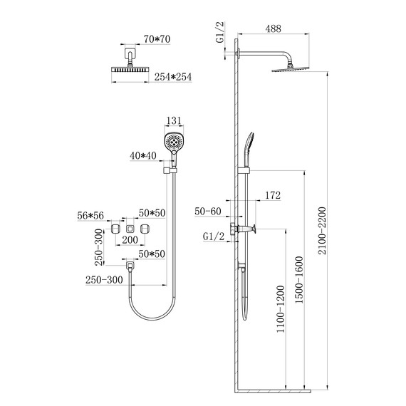Душевая система для душа Wonzon & Woghand Shakespeare WW-654701-CR - фото 2