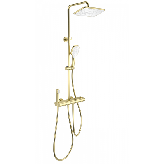 Душевая стойка с термостатом Wonzon & Woghand Muse WW-B4129-BG, золото брашированное - фото 