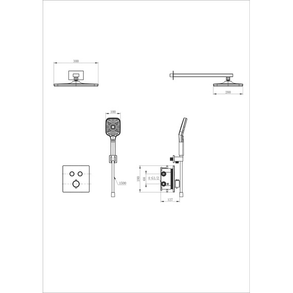 Душевая система для душа с термостатом Wonzon & Woghand WW-D2017-B-BG, золото брашированное - фото 2