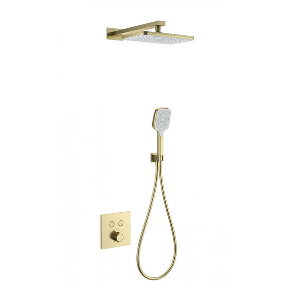 Душевая система для душа с термостатом Wonzon & Woghand WW-D2017-B-BG, золото брашированное - фото 