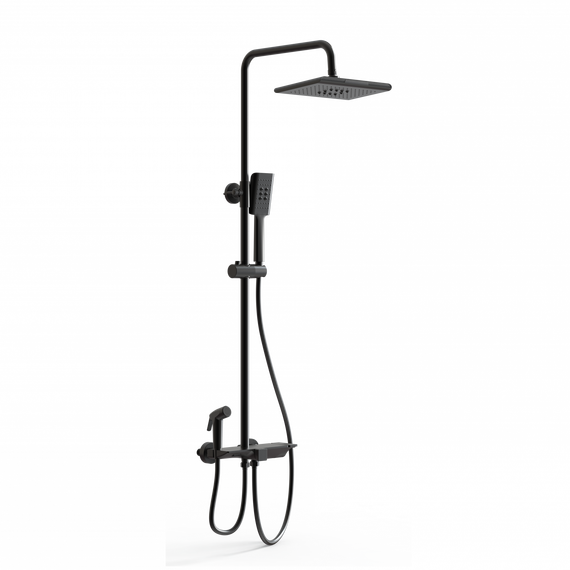 Душевая стойка с термостатом Wonzon & Woghand WW-B3310-MB, чёрный матовый - фото 
