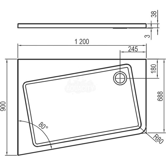 Поддон Ravak Asymetric Pro 120х90 см XA25G70101P - фото 5