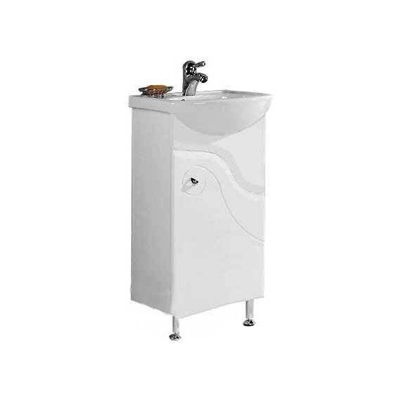 Тумба напольная с раковиной Акватон КОЛИБРИ 45 см L 1A0652K1KO01L, белый - фото 
