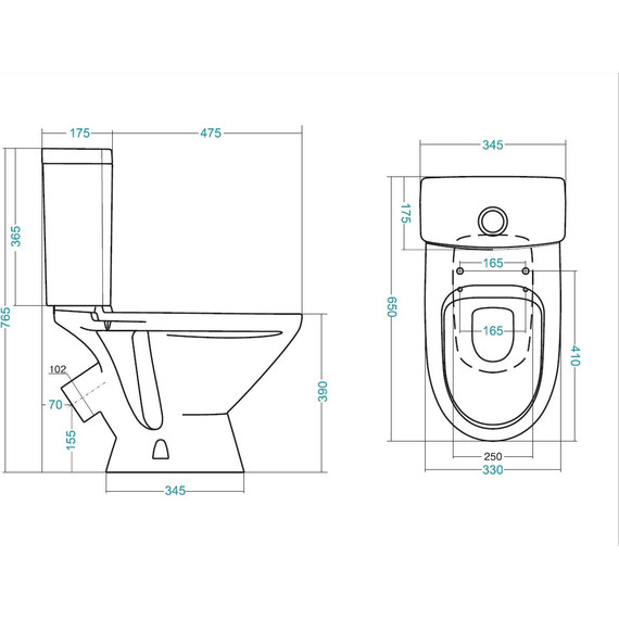 Унитаз-компакт Santek Лига 1.WH30.2.141 с крышкой дюропласт КОСОЙ ВЫПУСК - фото 3