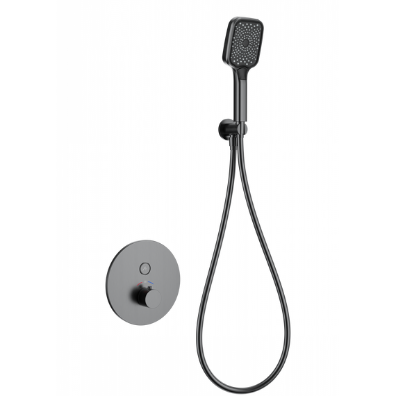 Смесители для душа с термостатом Wonzon & Woghand WW-D1017-A-BGG (со скрытой частью) тёмный графит - фото 