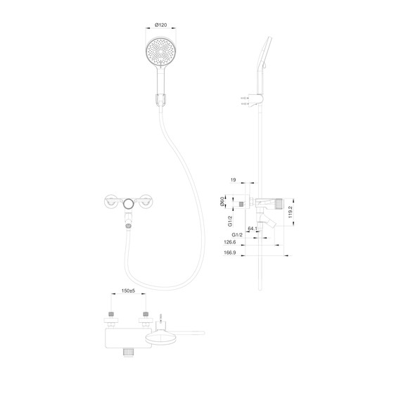 Смесители для ванны Wonzon & Woghand Click WW-FE05L221-CR - фото 8