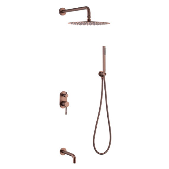 Душевая система для ванны Boheme Uno 464-2-CB (со скрытой частью) брашированная медь - фото 