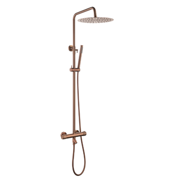 Душевая стойка с термостатом Boheme Uno 468-T-CB, брашированная медь - фото 