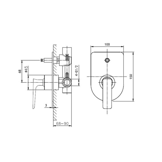 Смесители для ванны Wonzon & Woghand Shark WW-483700-CR (со скрытой частью) - фото 6
