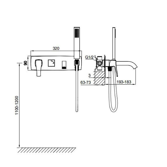 Смесители для ванны Wonzon & Woghand Flex WW-88889072-BN (со скрытой частью) никель - фото 7