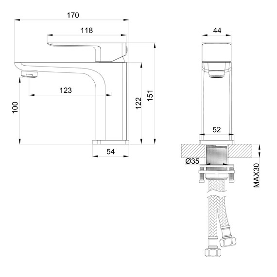 Смесители для раковины Wonzon & Woghand Edge WW-88139003-BGM, тёмный графит - фото 6