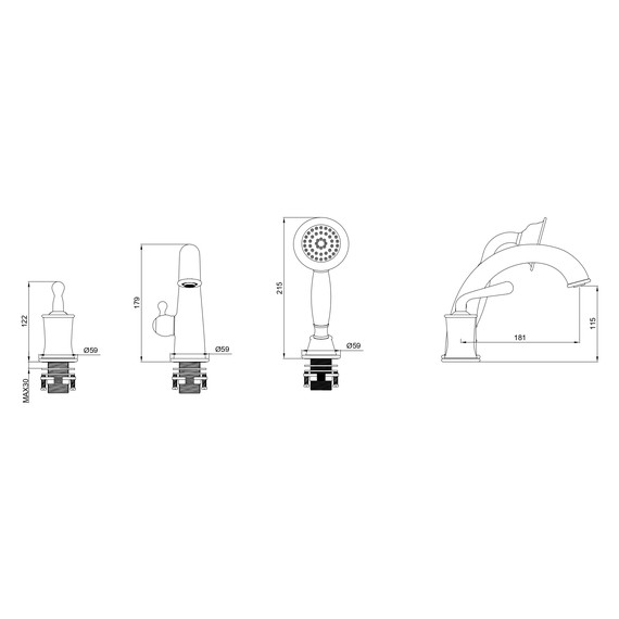 Смесители для ванны Wonzon & Woghand Steam WW-88659008-CR - фото 7