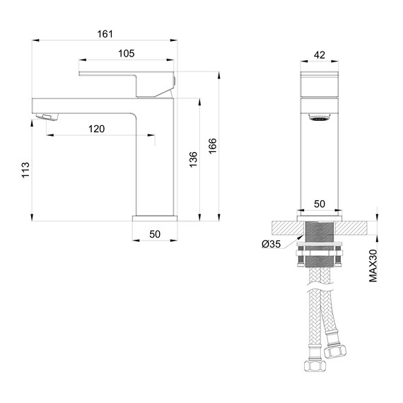 Смесители для раковины Wonzon & Woghand Cube WW-88139016-BG, золото - фото 6