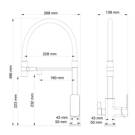 Смесители для кухни Wonzon & Woghand WW-88458012-CR - фото 6