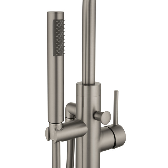 Смеситель для ванны напольный Wonzon & Woghand Stick WW-88649017-BN, никель - фото 5
