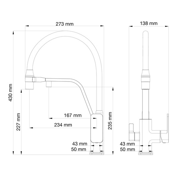 Смесители для кухни Wonzon & Woghand WW-88458013-BGM, тёмный графит - фото 6