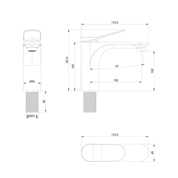 Смесители для раковины Wonzon & Woghand WW-A40482-MB, чёрный - фото 6