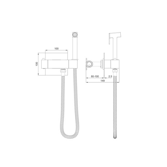 набор для гигиенического душа с термостатом Wonzon & Woghand WW-88819903-CR (со скрытой частью) - фото 6