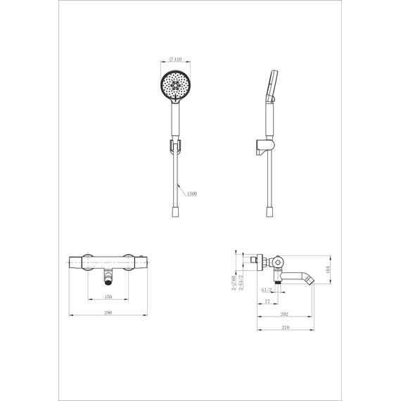 Смесители для ванны с термостатом Wonzon & Woghand WW-B3029-A1-MW, белый - фото 2