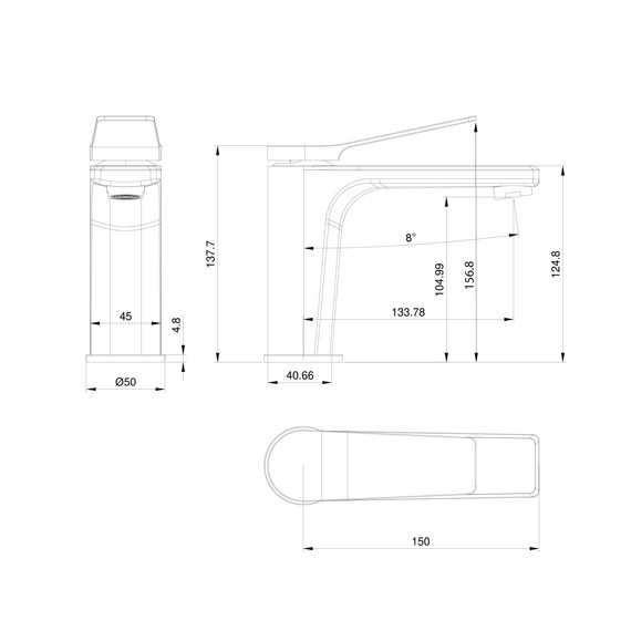 Смесители для раковины Wonzon & Woghand WW-XH-012-MB, чёрный - фото 5