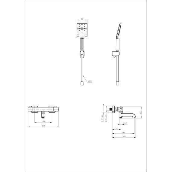 Смесители для ванны с термостатом Wonzon & Woghand Stay WW-B2026-A1-MW, белый - фото 2