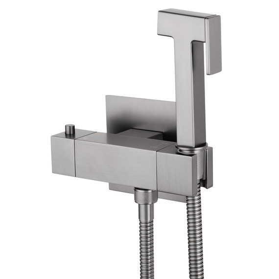 набор для гигиенического душа с термостатом Wonzon & Woghand WW-88819903-BGM (со скрытой частью) тёмный графит - фото 4