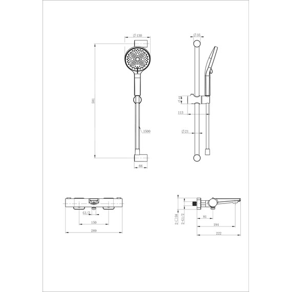 Смесители для ванны с термостатом Wonzon & Woghand WW-C2021-A-MB, чёрный - фото 2