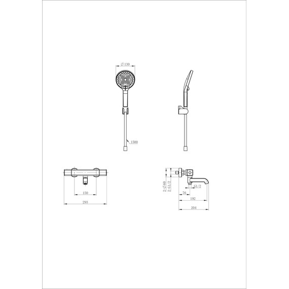 Смесители для ванны с термостатом Wonzon & Woghand Stay WW-B2016-A1-MB, чёрный - фото 2