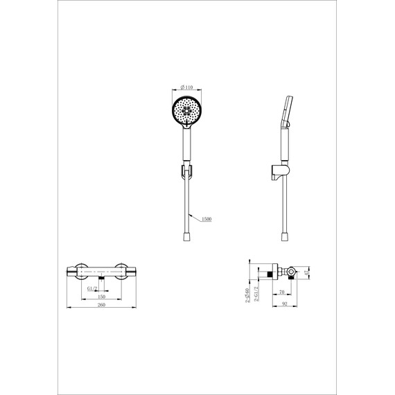 Смесители для душа с термостатом Wonzon & Woghand Inn WW-B2063-A-MB, чёрный - фото 2
