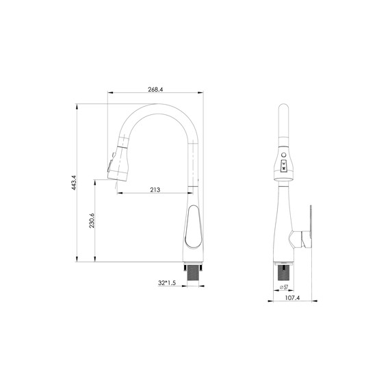 Смесители для кухни Wonzon & Woghand WW-121E201B-CR - фото 6