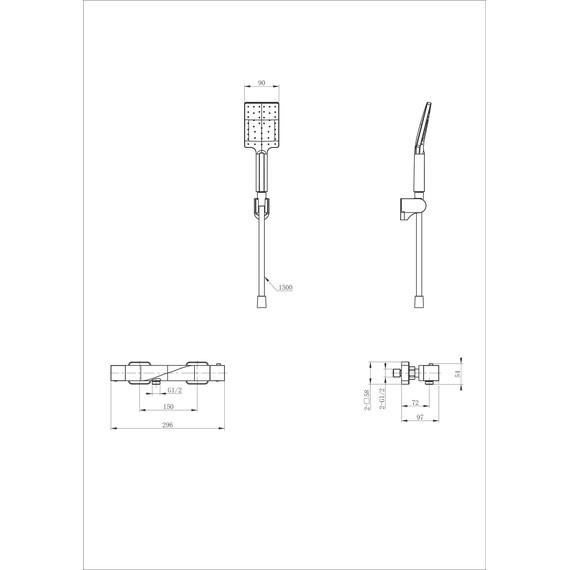 Смесители для душа с термостатом Wonzon & Woghand Twist WW-B2025-A-CR - фото 2